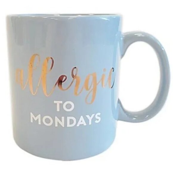 "Allergic to Mondays" 18 oz. Novelty Mug in Blue - Picture 1 of 2